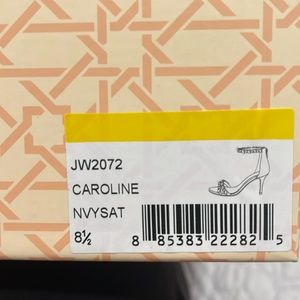 Jewel by Badgley Mischka Caroline Navy Satin 8 1/2 New